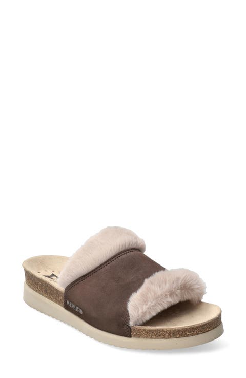 Hemeline Faux Fur Slide Sandal (Women)