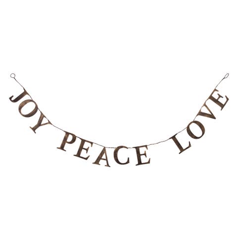 Joy Peace Love Metal Christmas Garland