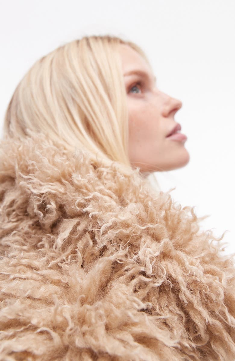 Topshop Faux Fur Jacket, Alternate, color, 