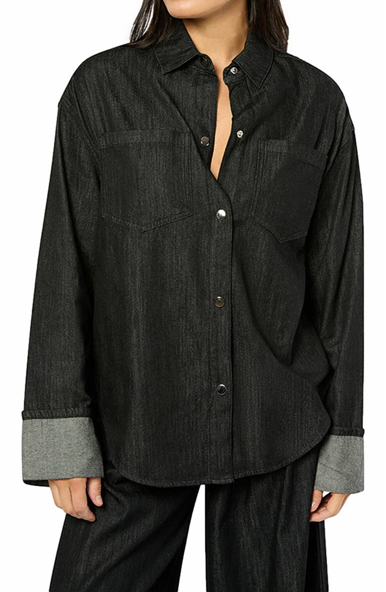 WeWoreWhat Denim Cuff Shirt, Alternate, color, 