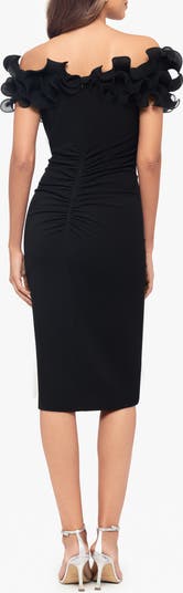 Wire Trim Off the Shoulder Sheath Dress