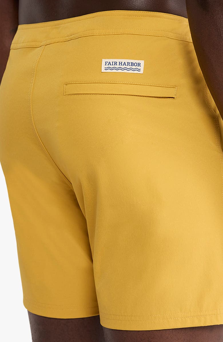 Fair Harbor Swell Solid Water Repellent Board Shorts, Alternate, color, Gold
