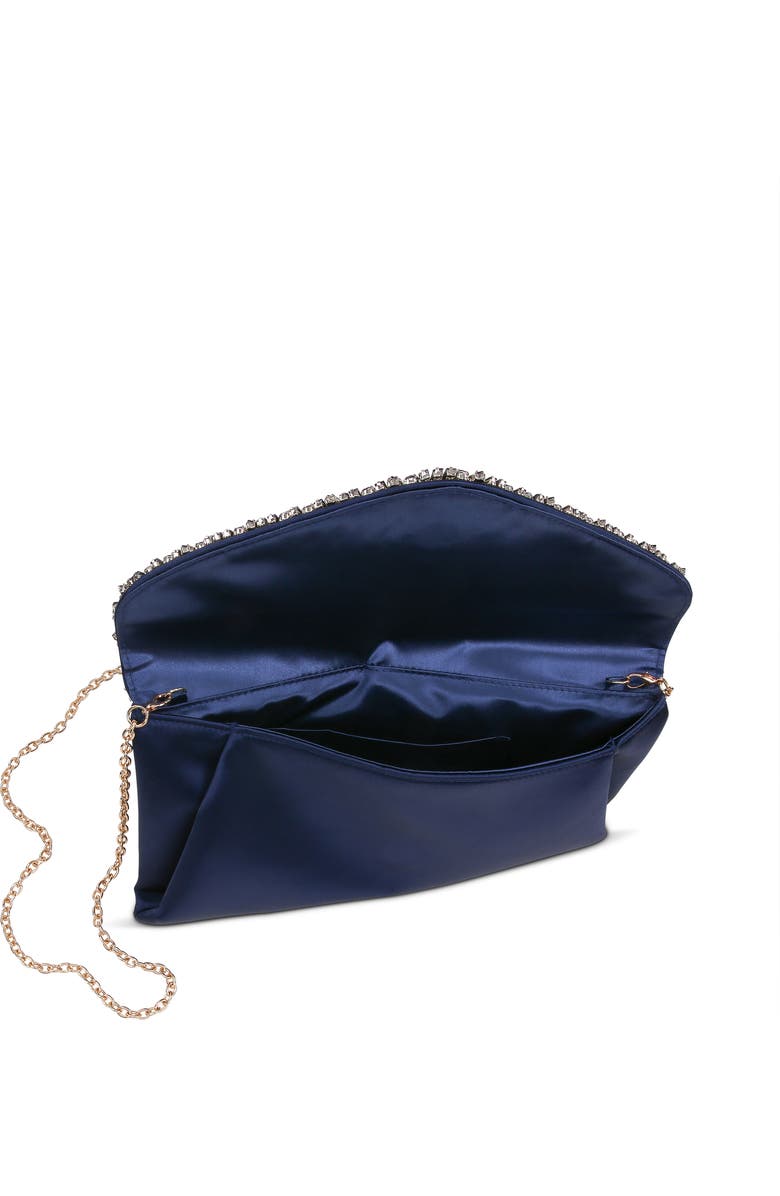 Jewel Badgley Mischka Mika Mix Crystal Neckline Envelope, Alternate, color, Navy