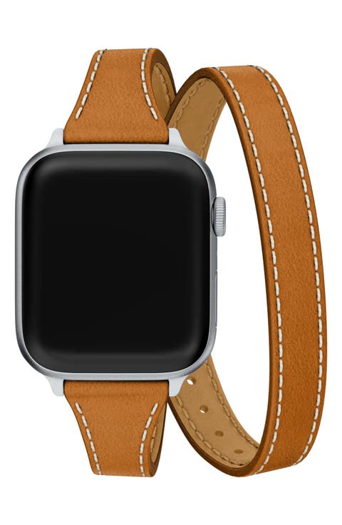 Double Wrap Leather 20mm Smartwatch Watchband