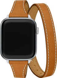 MICHELE Double Wrap Leather 20mm Smartwatch Watchband
