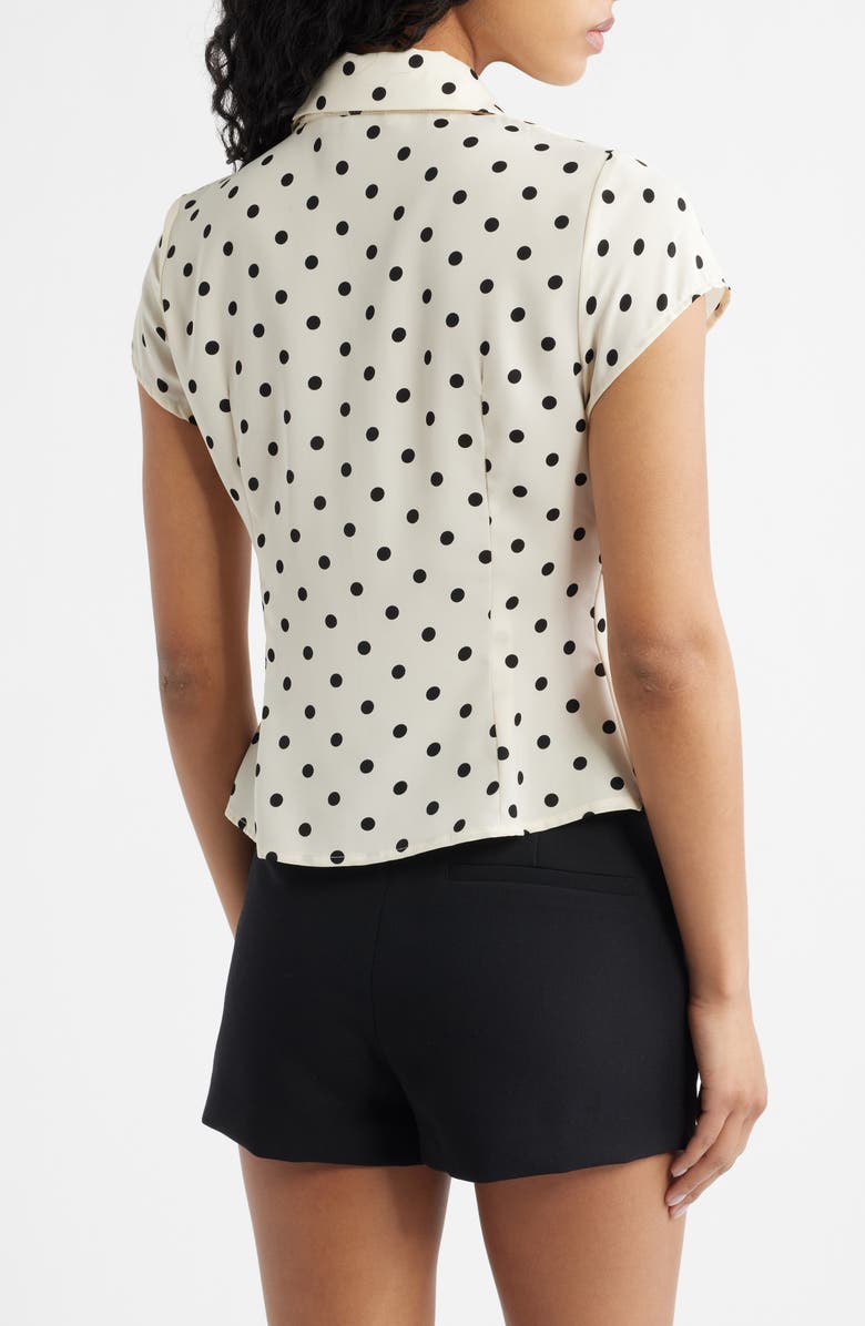 Princess Polly Cottesloe Polka Dot Crop Top, Alternate, color, Cream Polka