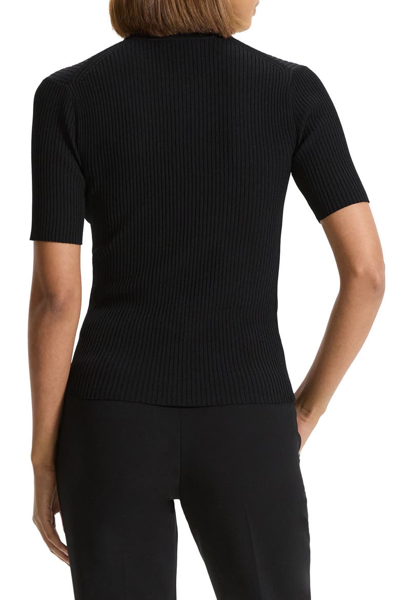 Rib Sweater Polo, Alternate, color, BLACK