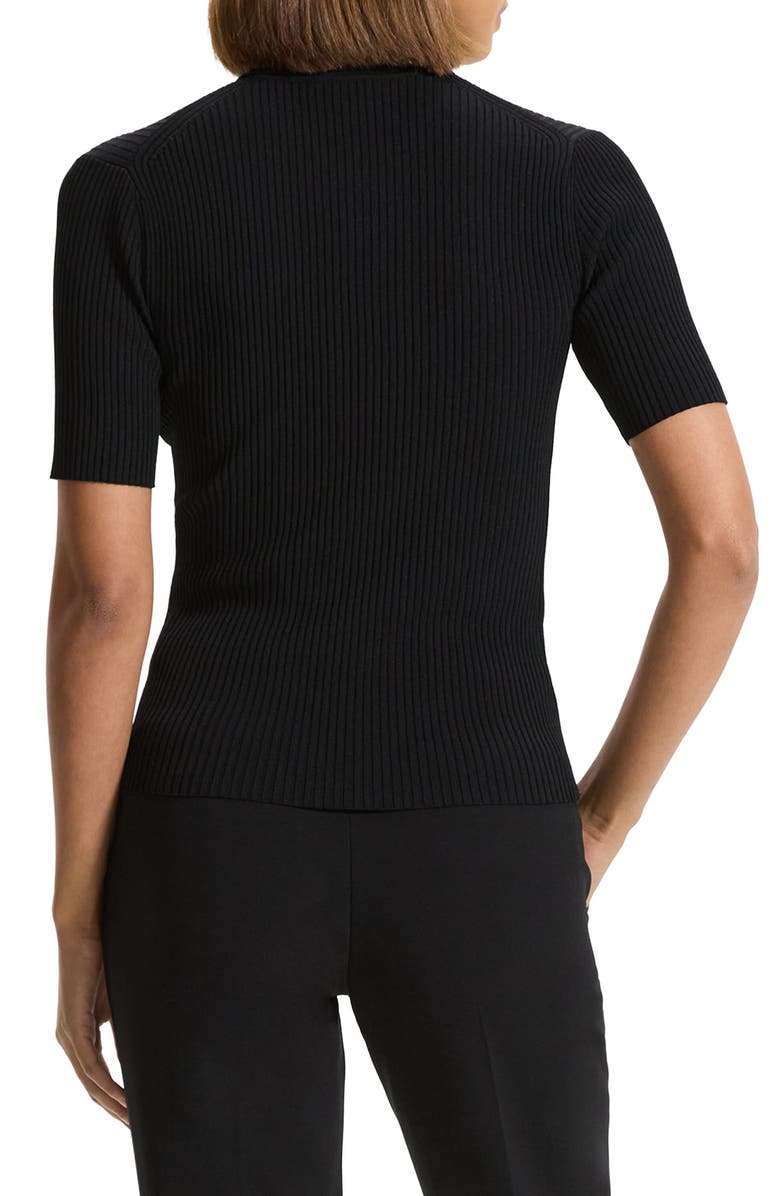Theory Rib Sweater Polo, Alternate, color, Black