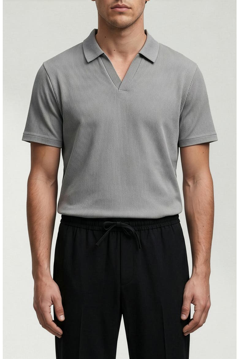 Ribbed Jonny Collar Polo, Main, color, LIGHT GREY