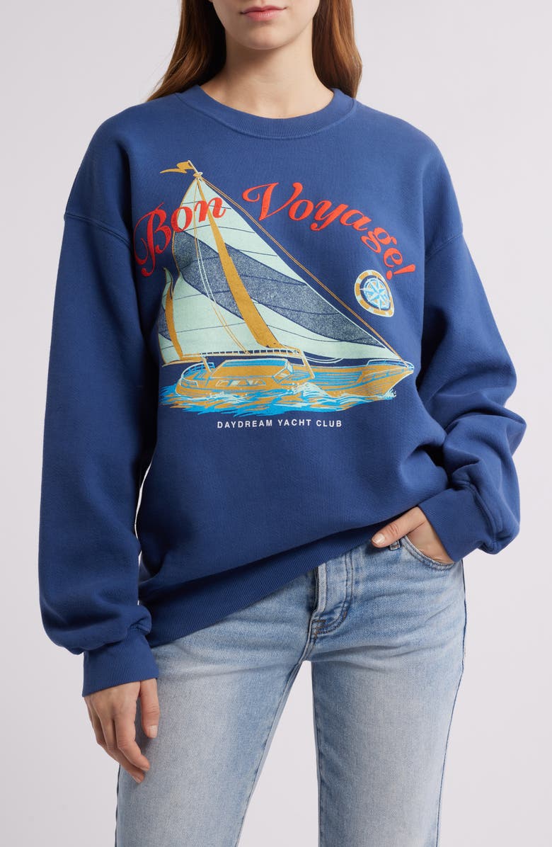 Daydreamer Bon Voyage Cotton Graphic Sweatshirt, Main, color, 