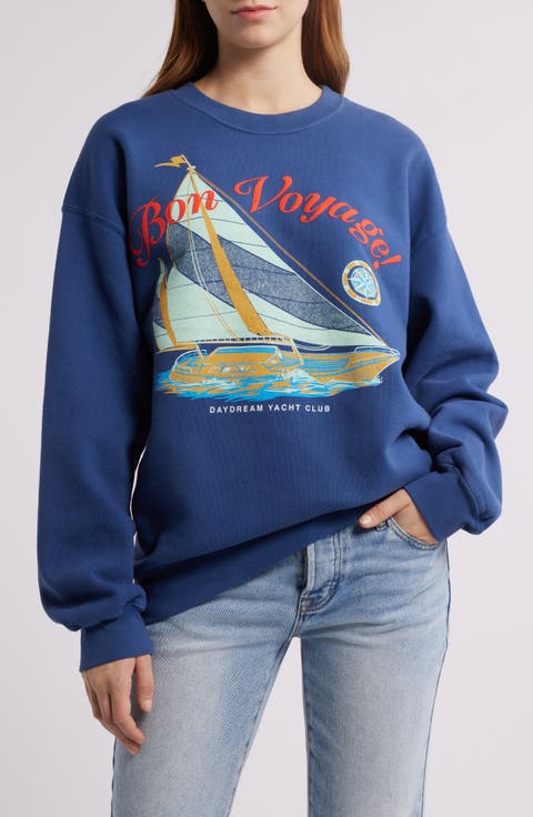 Bon Voyage Cotton Graphic Sweatshirt