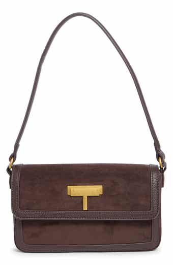 Faux Suede Flap Shoulder Bag