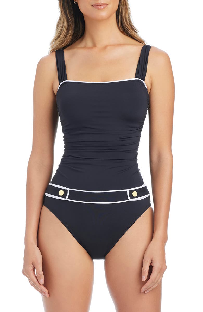 BLEU by Rod Beattie Underwire One-Piece Swimsuit, Main, color, Black