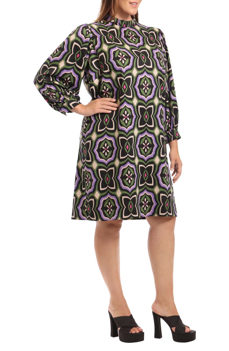 DONNA MORGAN FOR MAGGY Abstract Print Balloon Sleeve Shift Dress, Alternate, color,