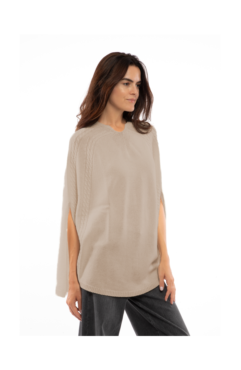 Monticelli Cashmere Pure Cashmere Elegant Cable Knit Poncho, Main, color, 