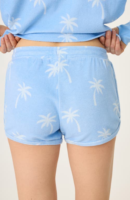 Pj Salvage Cabana Paradise Palm Print Terry Cloth Pajama Shorts