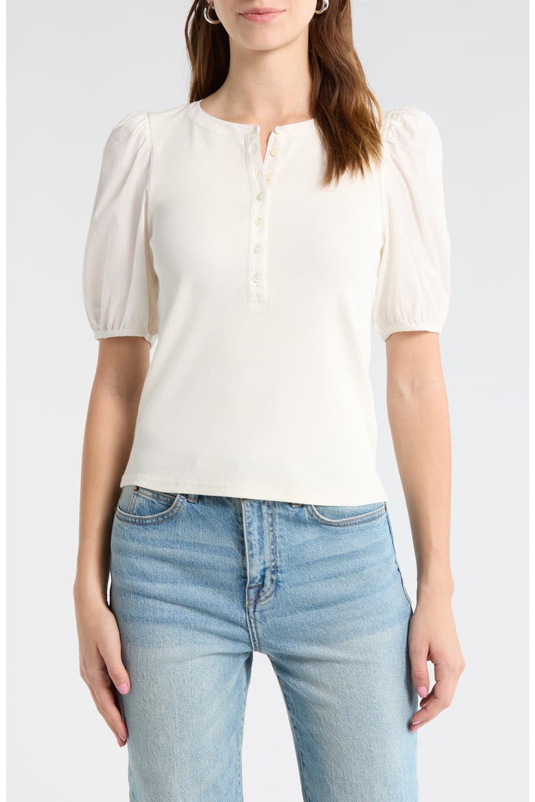 Brandy Puff Sleeve Shirt, Main, color, WHITE