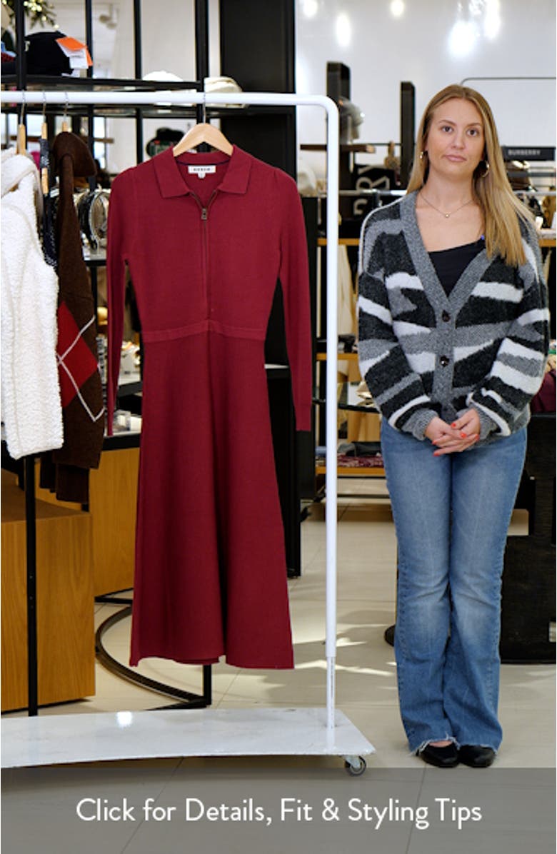 Fiona Zip Front Long Sleeve Knit Dress, sales video thumbnail
