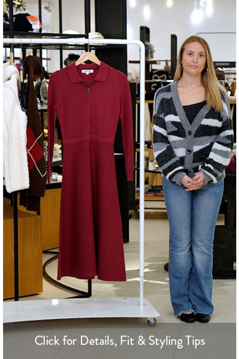 Fiona Zip Front Long Sleeve Knit Dress video