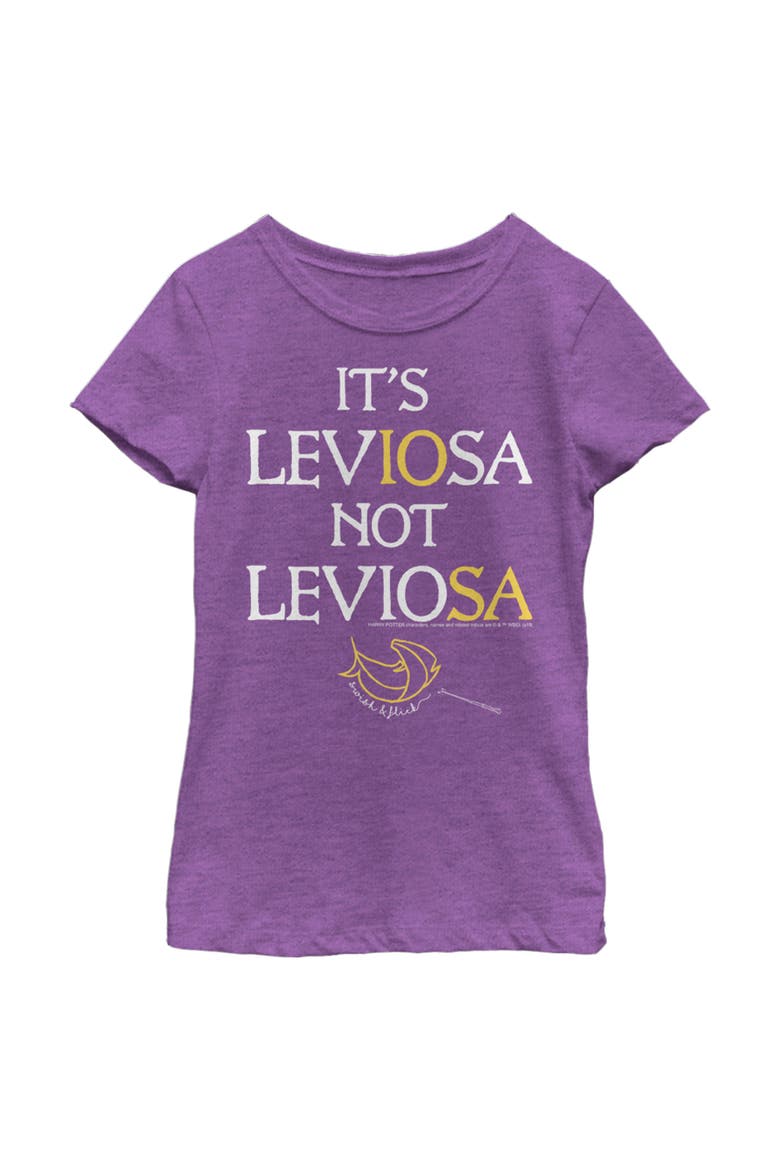 Girl's Harry Potter Hermoine Leviosa Not Leviosa  Graphic T-Shirt, Main, color, Purple Berry