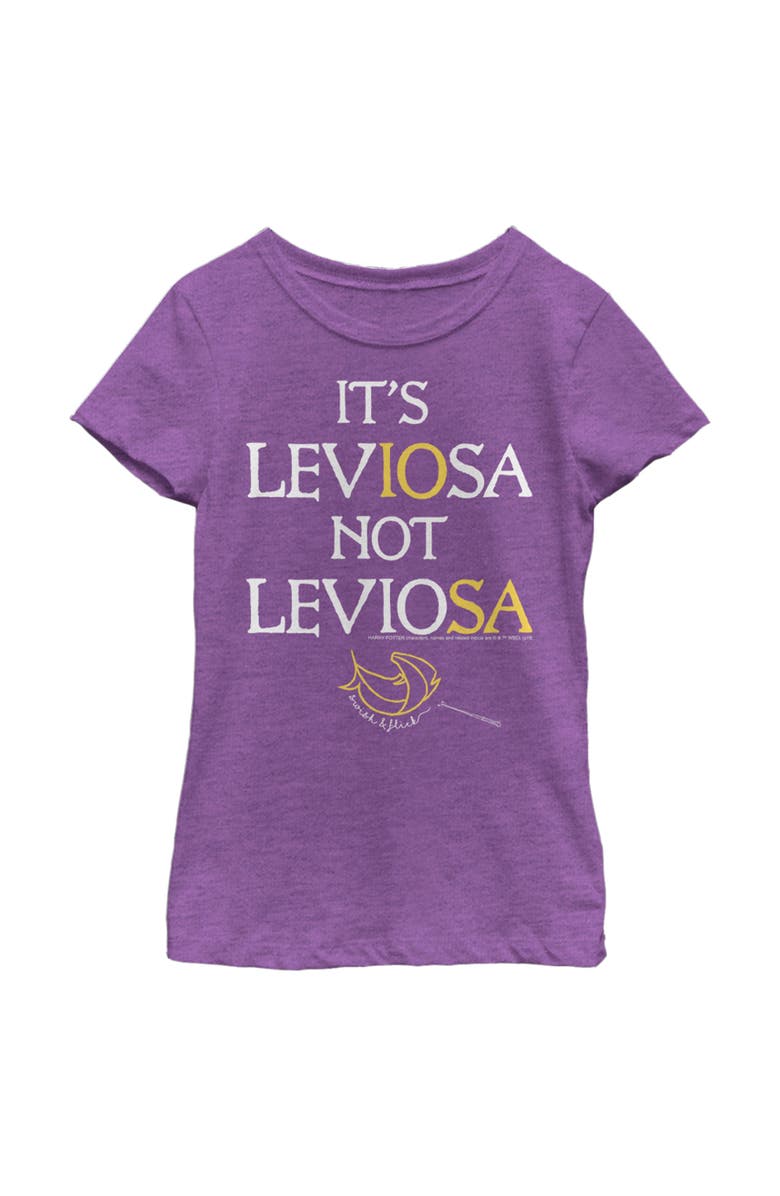 HARRY POTTER Girl's Harry Potter Hermoine Leviosa Not Leviosa Graphic T-Shirt, Main, color, Purple Berry