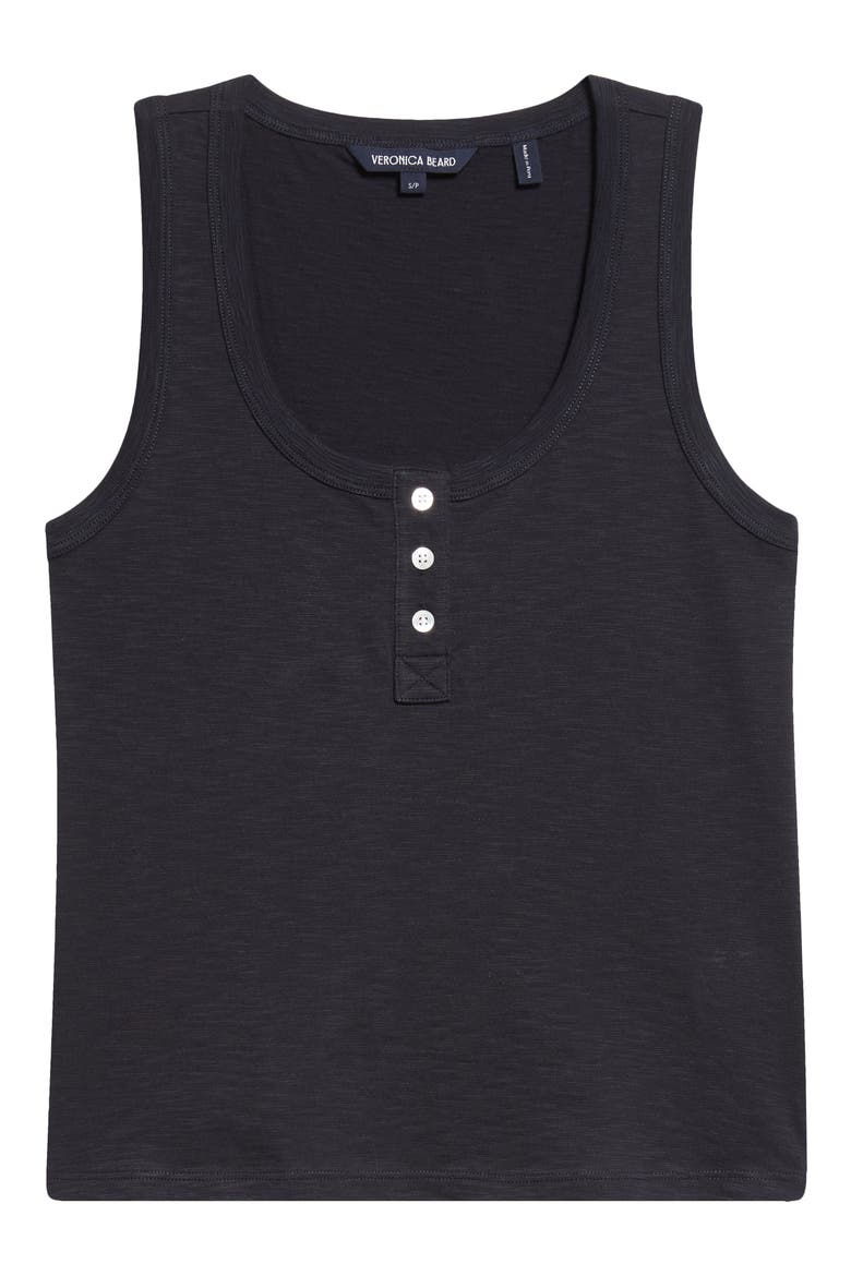 Harrison Cotton Henley Tank, Alternate, color, NAVY