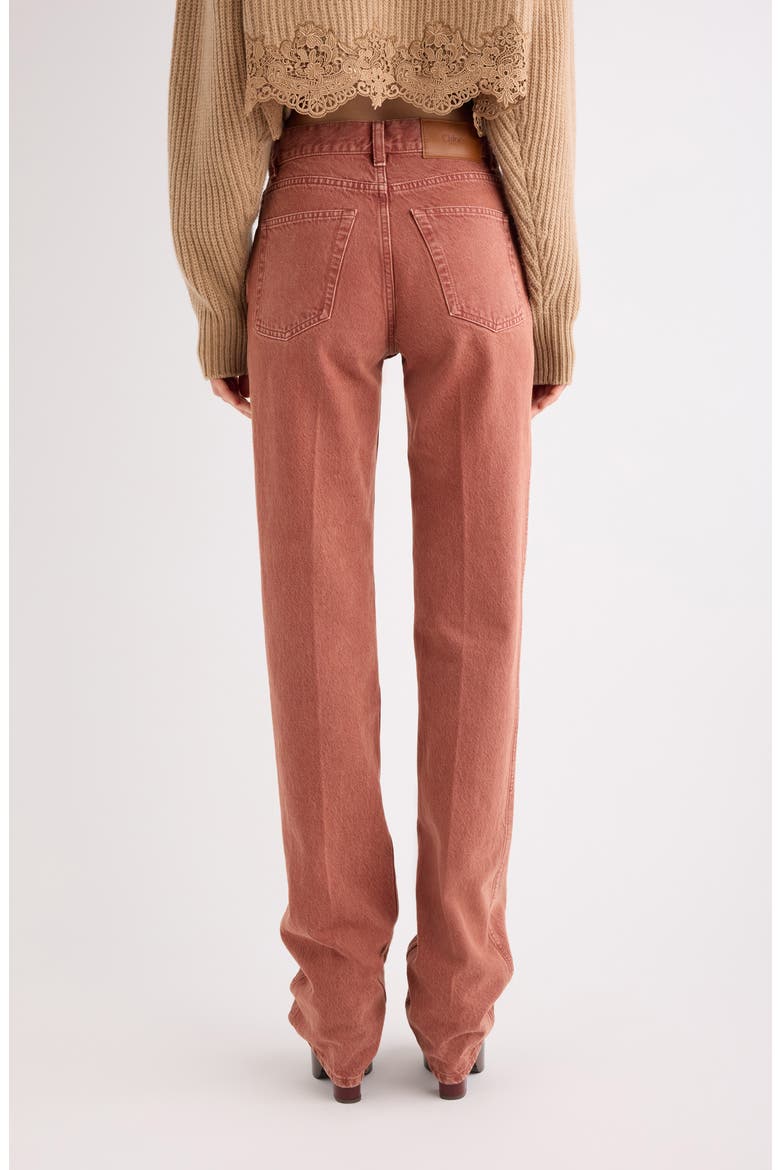 Garment Dyed Straight Leg Jeans, Alternate, color, CRIMSON BROWN