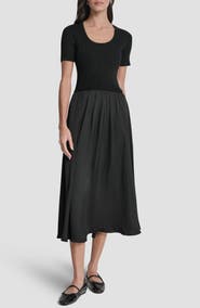 DKNY Mixed Media Short Sleeve Dress