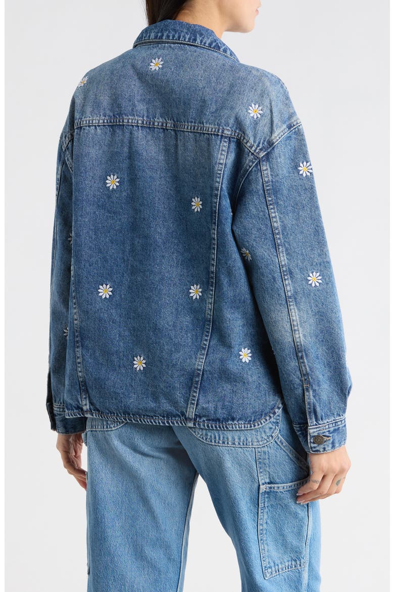 Embroidered Denim Trucker Jacket, Alternate, color, MEDIUM BLUE