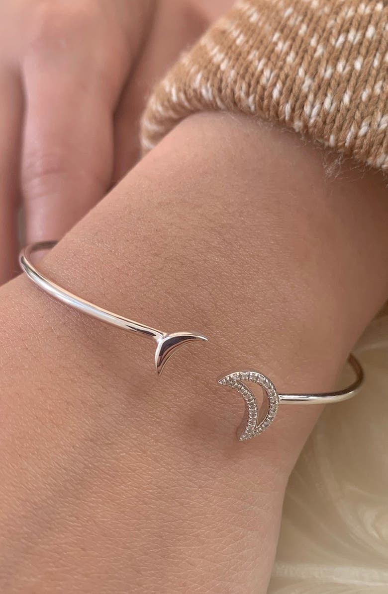 LuvMyJewelry Date Night Diamond Cuff Bracelet, Alternate, color, Silver