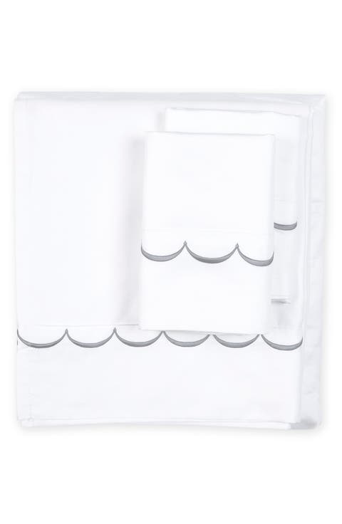 600 Thread Count Scallop Trim 3-Piece Duvet Set