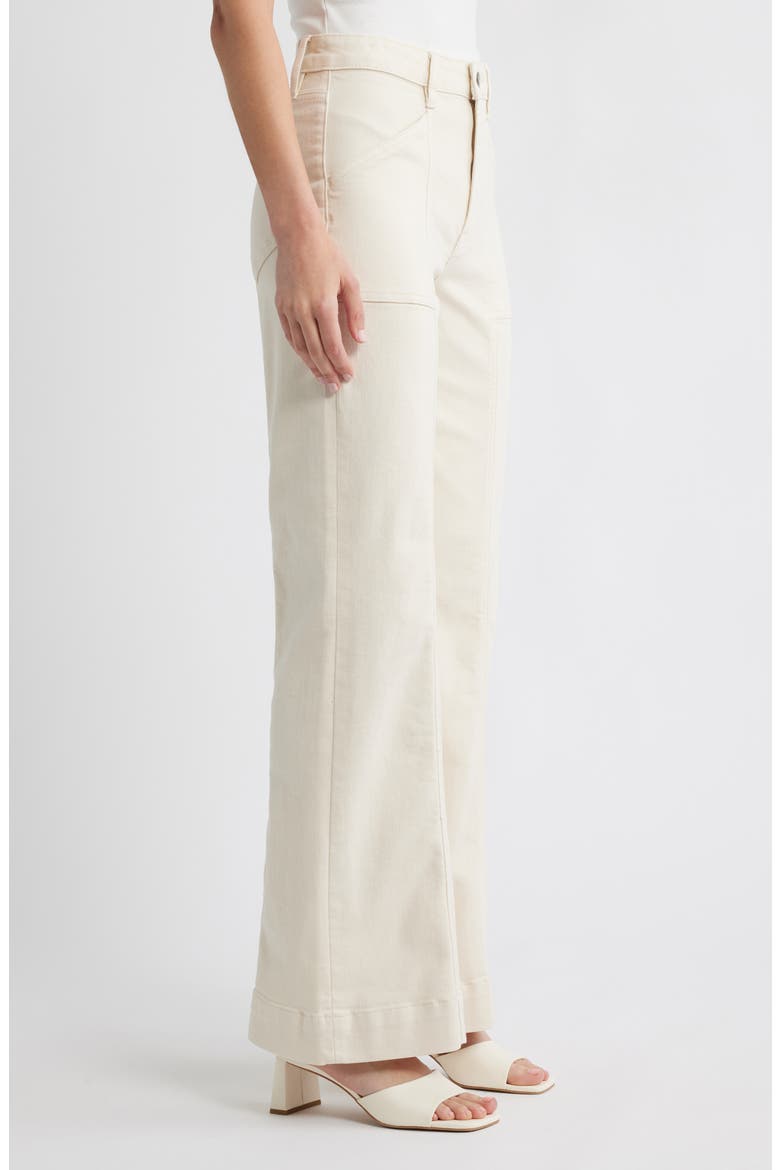 High Waist Comfort Flare Jeans, Alternate, color, CREAM