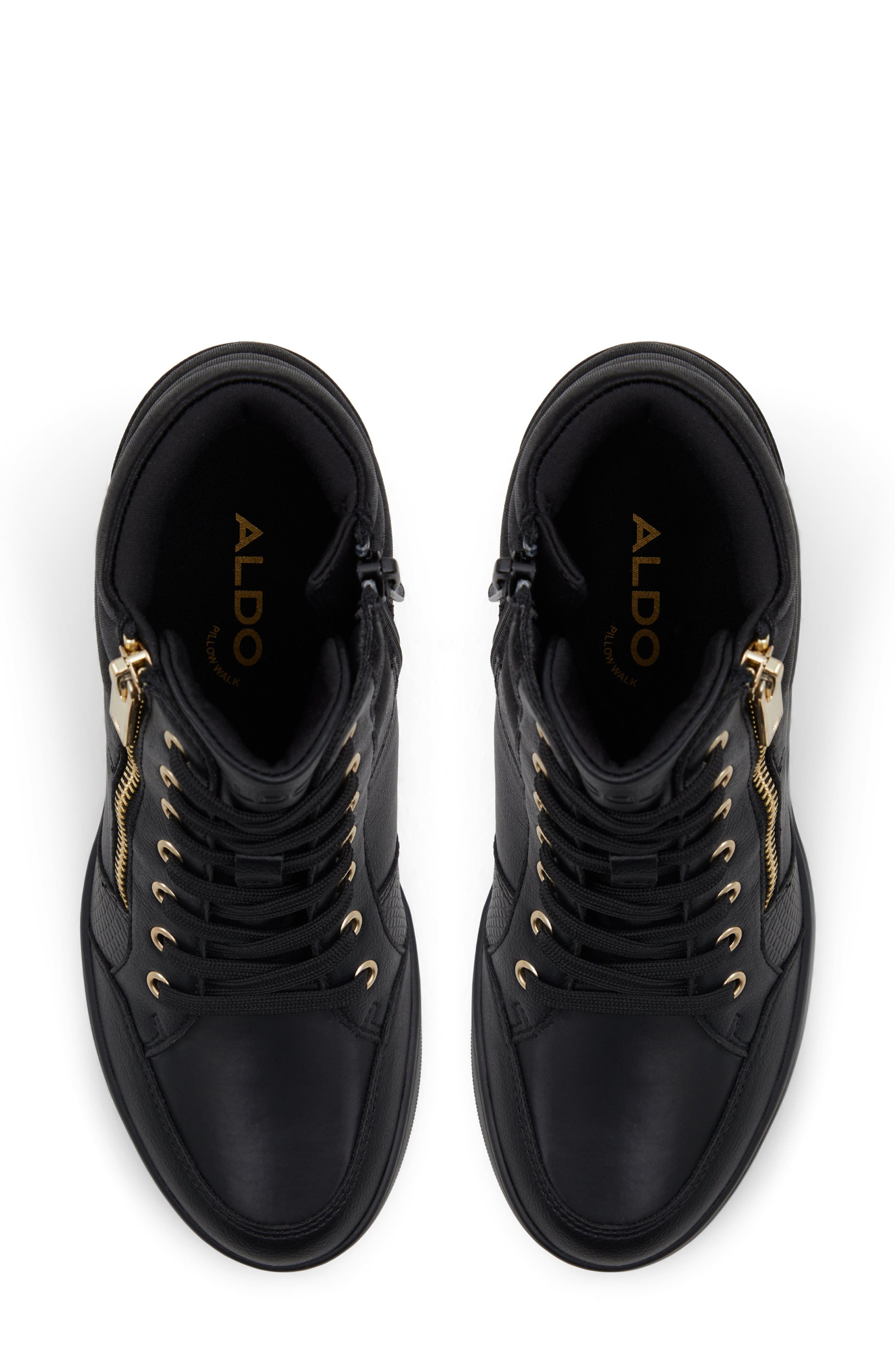 ALDO Ereliclya Wedge Sneaker, Alternate, color, Black