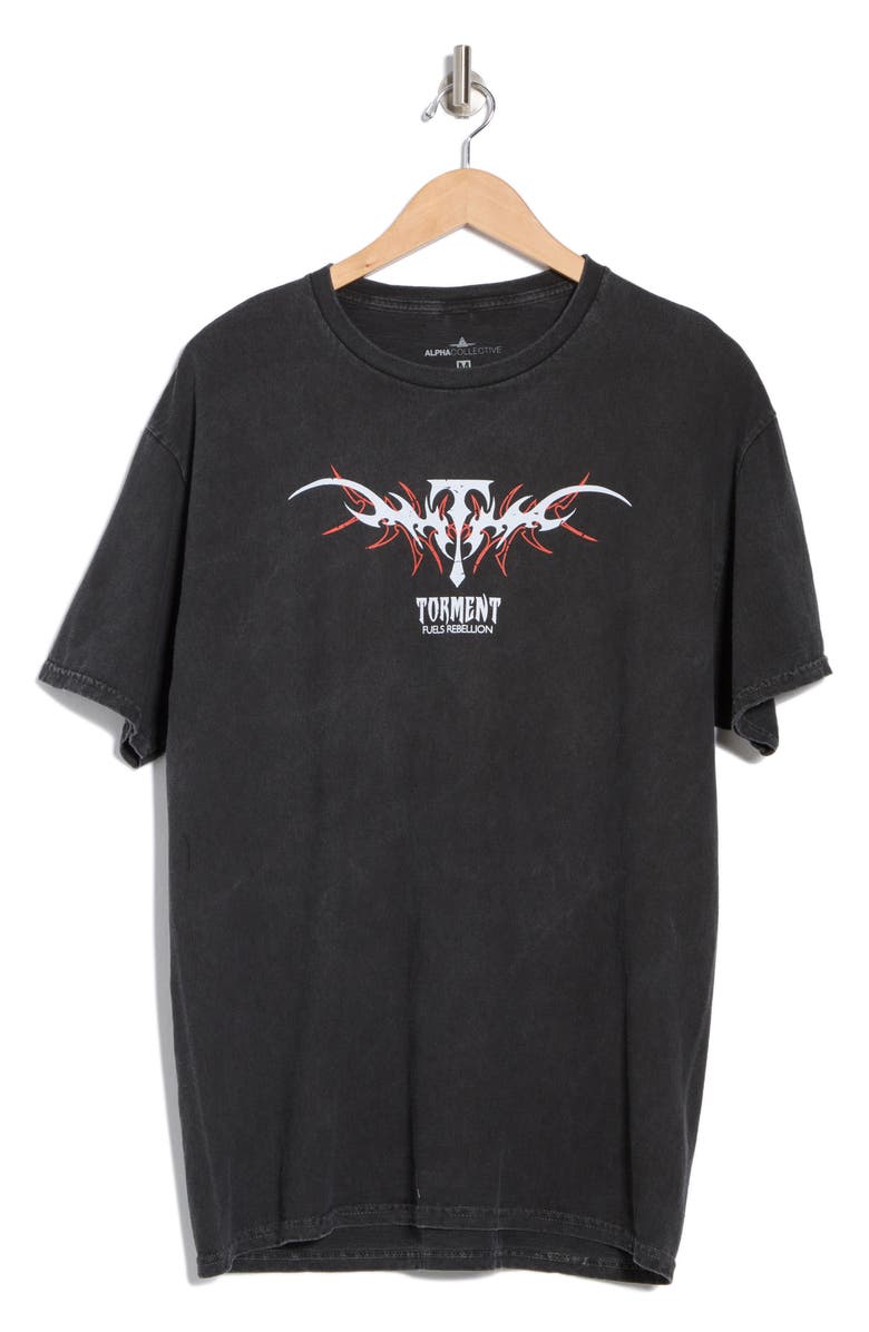 ALPHA COLLECTIVE Torment Cotton Graphic T-Shirt, Alternate, color, Washed Black