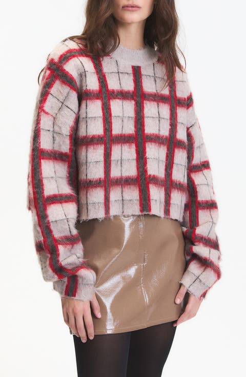 Jacob Plaid Jacquard Mock Neck Sweater
