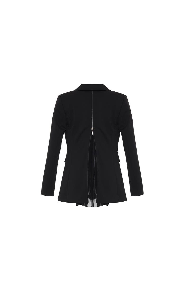 THEO The Label Aphrodite Zip-Pleated Back Jacket, Alternate, color, Black