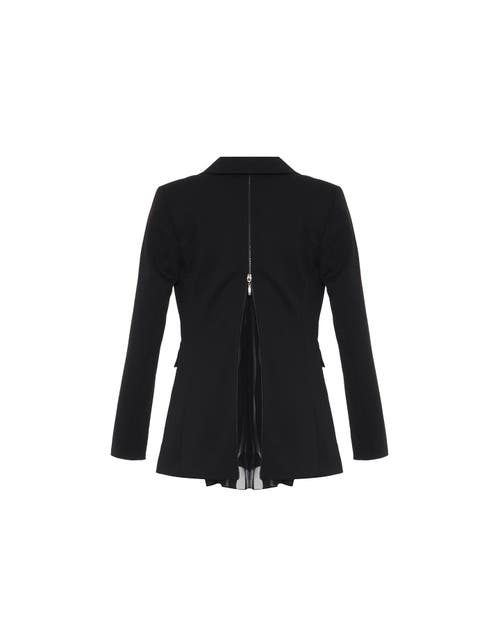 Theo The Label Aphrodite Zip-pleated Back Jacket In Black