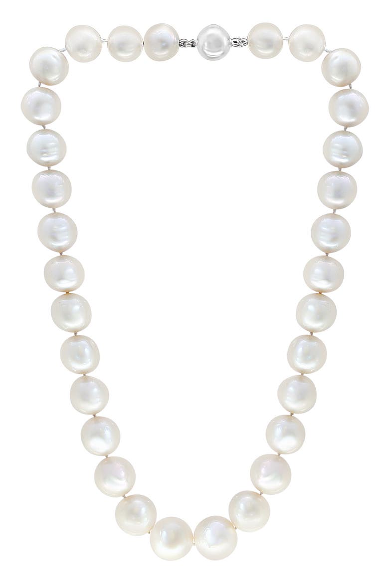 Sterling Silver 12-13mm Freshwater Pearl Necklace, Main, color, WHITE