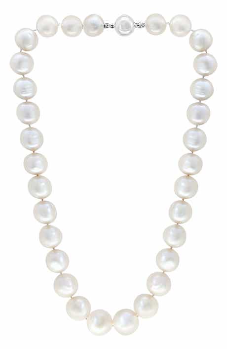 Sterling Silver 12-13mm Freshwater Pearl Necklace