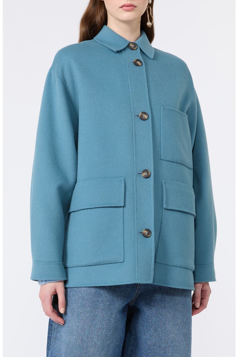 Folk Virgin Wool Blend Short Coat, Main, color, LIGHT BLUE