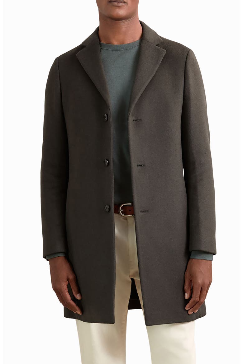 Gable Wool Blend Overcoat, Main, color, DARK KHAKI GREE