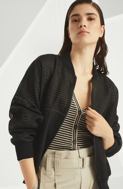 Brunello Cucinelli Monili Bomber Jacket In Black