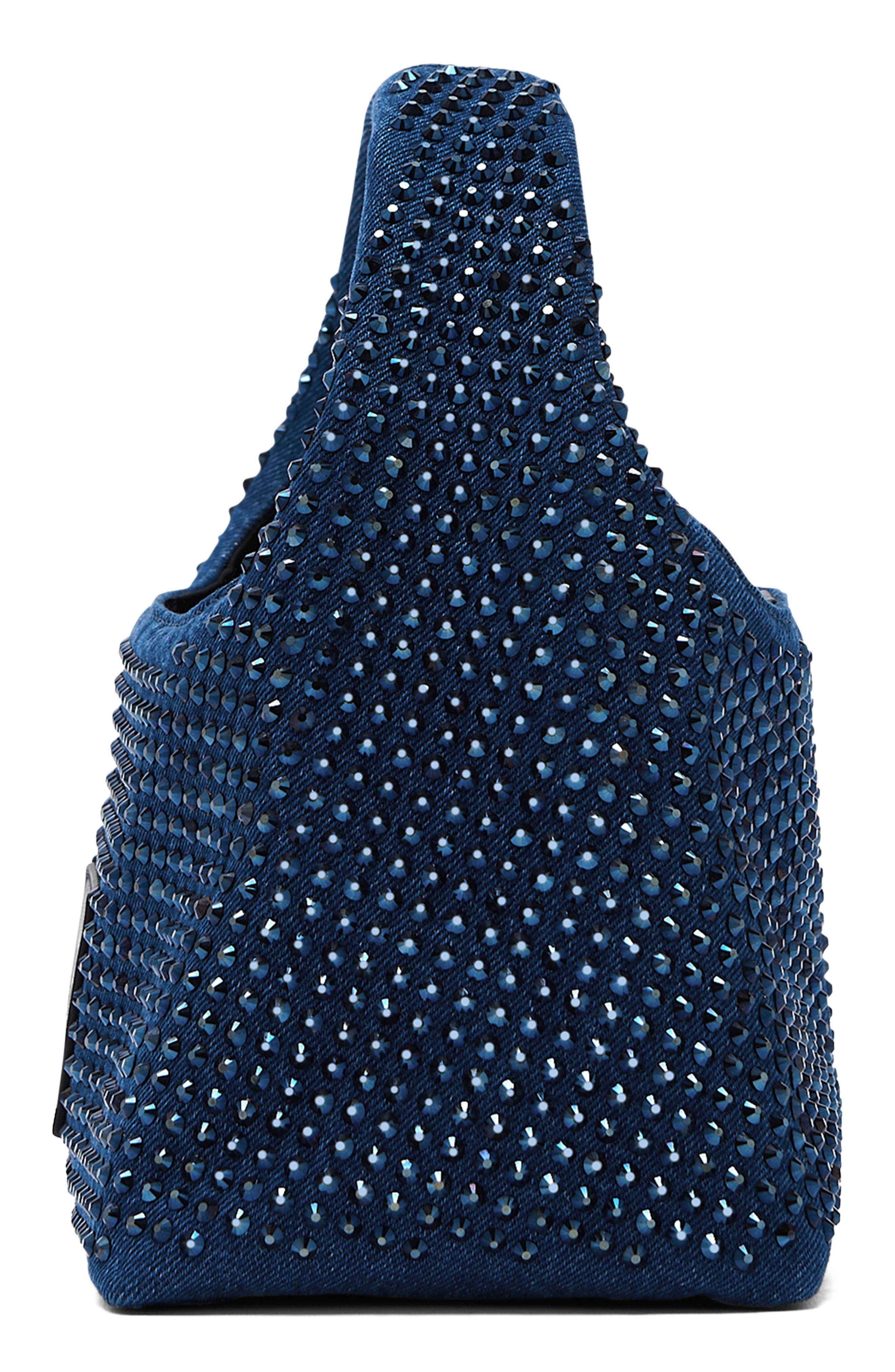 Marc Jacobs The Mini Crystal Denim Sack Bag, Alternate, color, 
