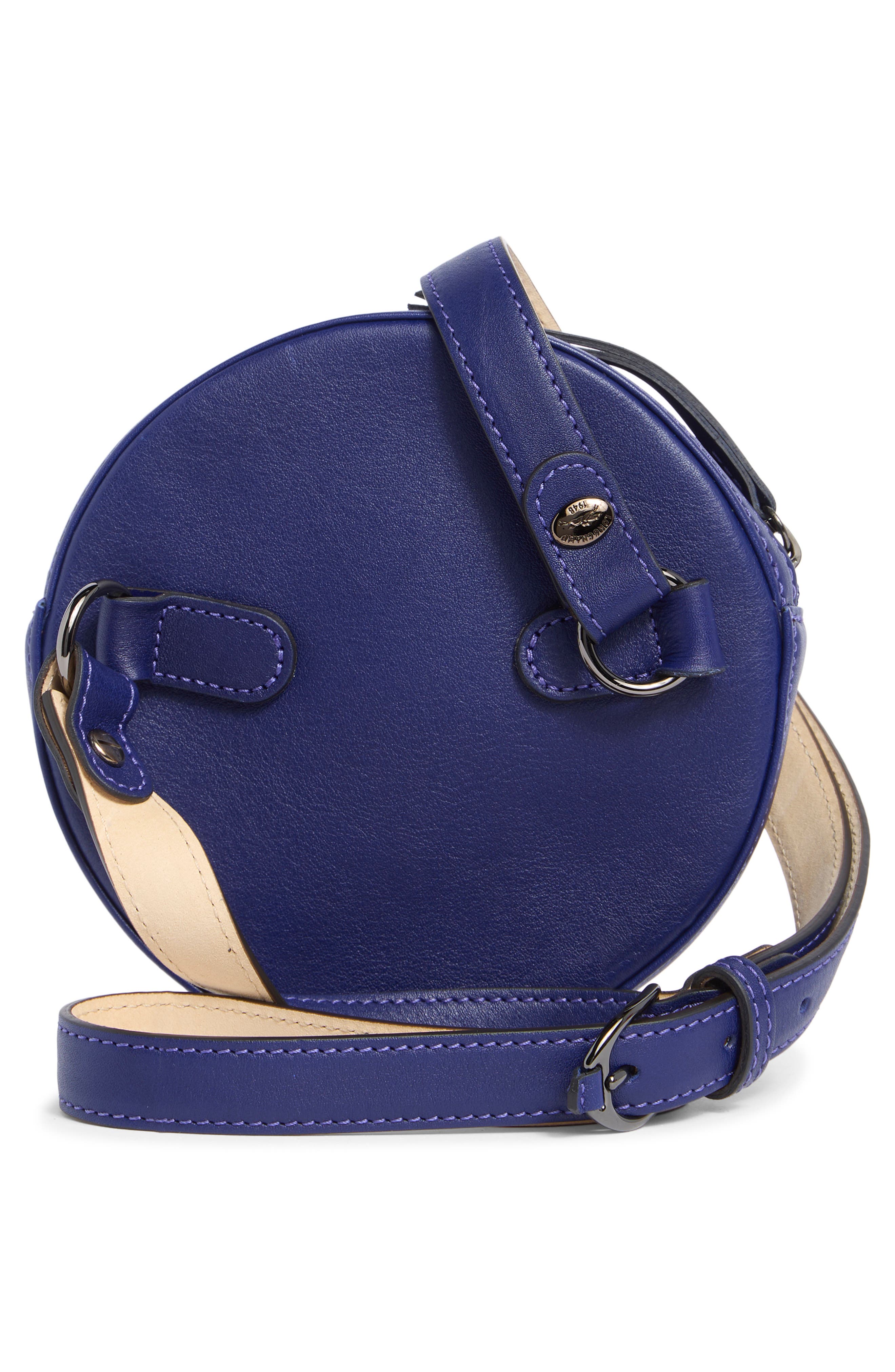 Longchamp Embossed Circular Belt Bag, Alternate, color, Sapphire