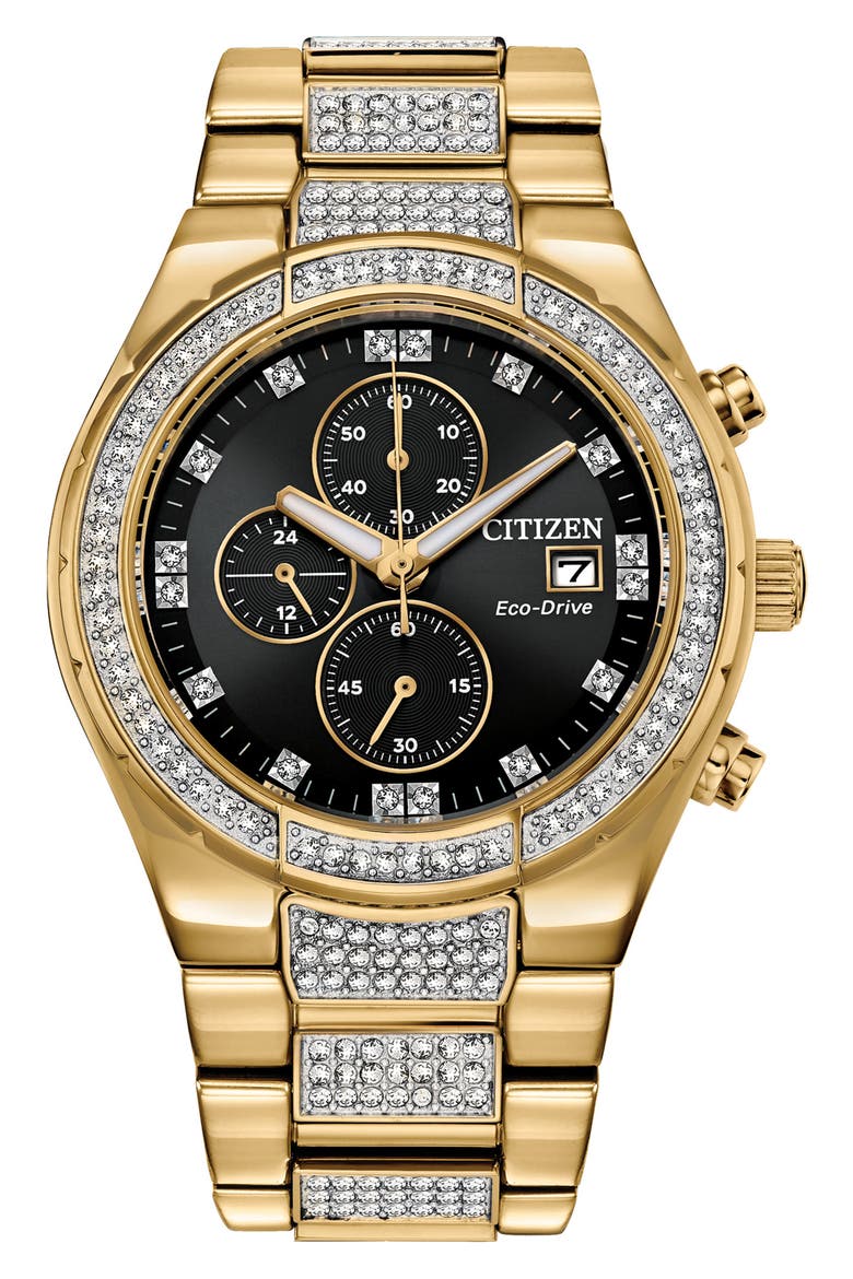 Crystal Bracelet Watch, 42mm, Main, color, GOLD