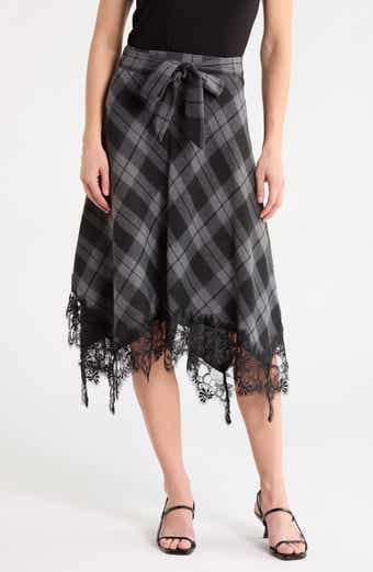 Lace Hem Midi Skirt