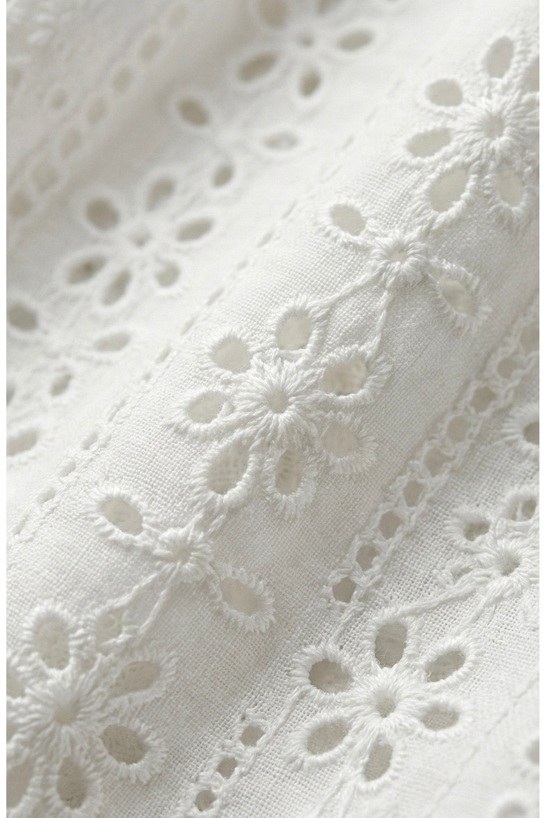 Sleeveless Eyelet Mini Dress, Alternate, color, White