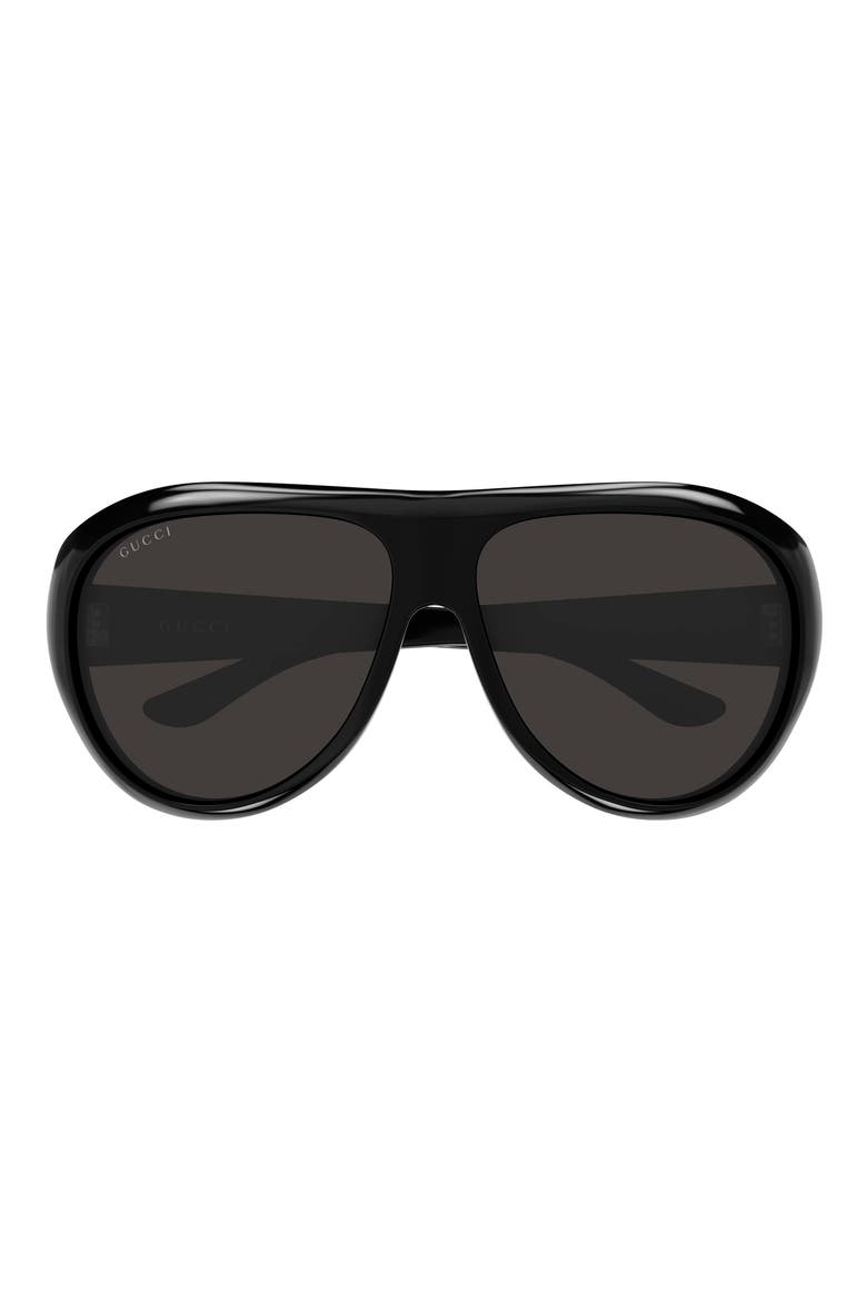 GG2270S 62mm Polarized Gradient Oversize Shield Sunglasses, Main, color, BLACK