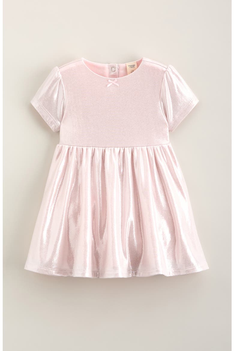 Kids' Metallic Shiny Dress, Main, color, PINK BALM METALLIC