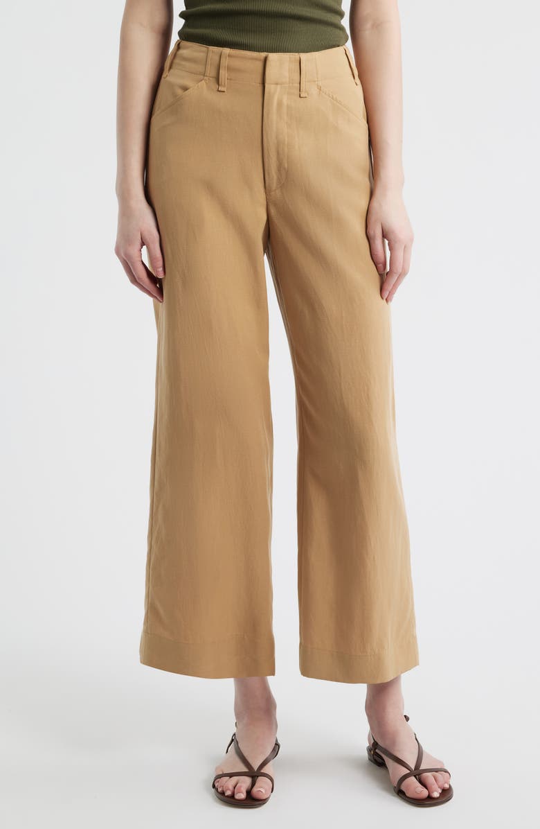 rag & bone Allison Ankle Wide Leg Pants, Main, color, Fawn